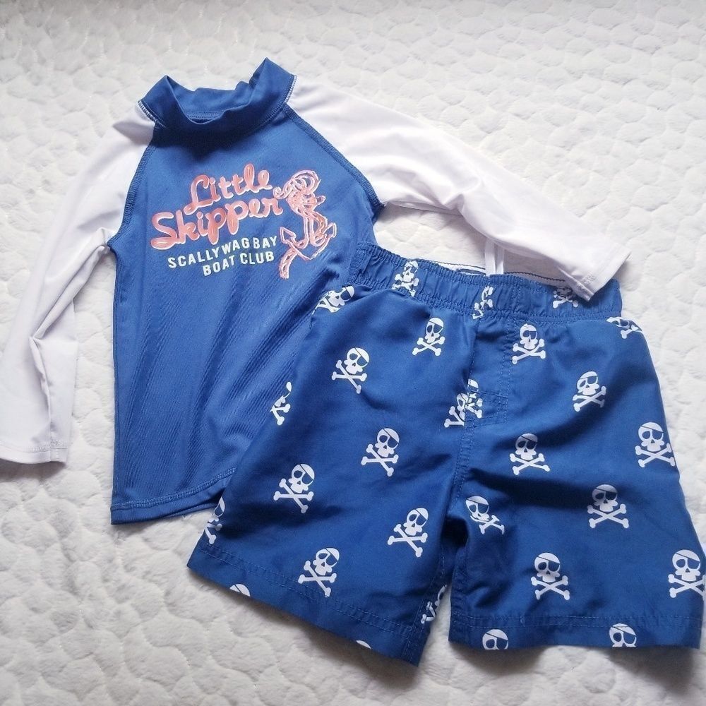 The Children's Place rash guard swim trunks shirt